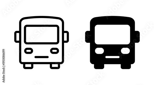 Bus icon set vector. bus sign and symbol. transport symbol