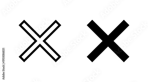 Close icon set vector. Delete sign and symbol. cross sign