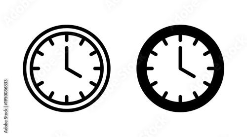 Clock icon set vector. Time sign and symbol. watch icon