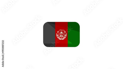 Afghanistan flag icon vector illustration in rounded rectangle design element isolated on white background