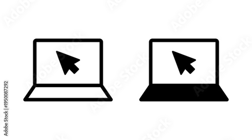 Laptop icon set vector. computer sign and symbol