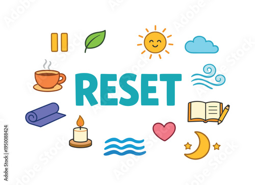 Healthy mental reset lifestyle focused on taking breaks from busy routines, relaxing the mind, and restoring emotional balance through simple calming activities during the day