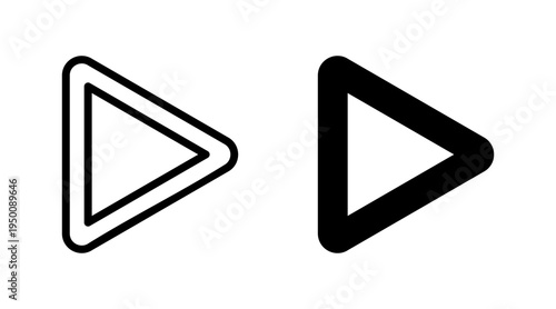 Play Icon set vector. Play button sign and symbol