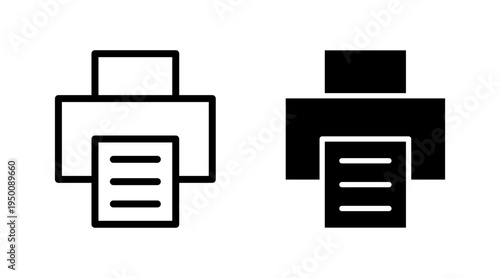 Print icon set vector. printer sign and symbol