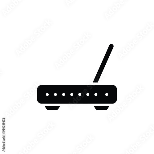 Black wifi router with antenna and seven ports wireless router internet router network router black router