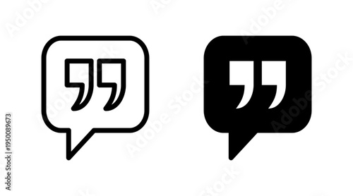 Quote icon set vector. Quotation mark sign and symbol
