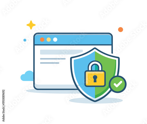 Online privacy protection and secure internet browsing for individuals navigating modern digital platforms and cloud services safely, a simple browser window paired with a