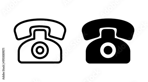 Telephone icon set vector. phone sign and symbol