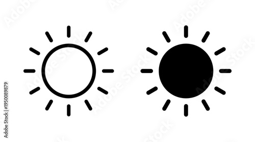 Sun icon set vector. Brightness sign and symbol.
