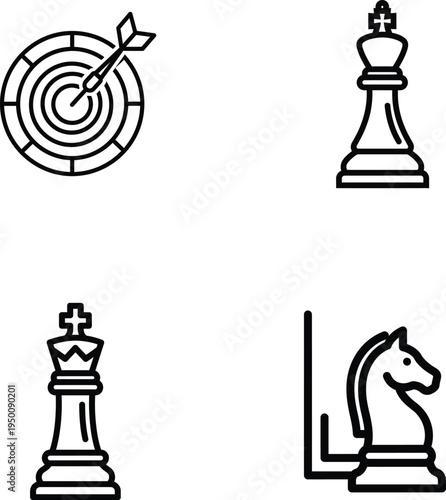 Set of 4 chess icons vector