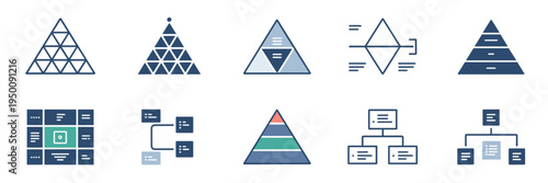 Strategic consulting matrix icon set – Suitable for business frameworks, decision-making guides, or planning software.