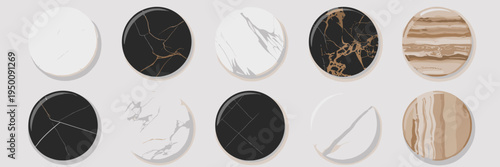 Architectural marble stone texture icons – Perfect for high-end material catalogs, luxury branding, or premium badges.