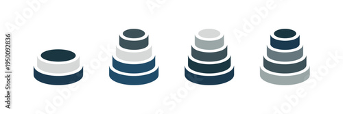 Business modular growth icon set – Suitable for scaling concepts.