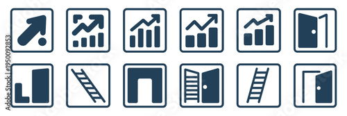 Strategic growth storytelling symbols – Great for corporate planning.