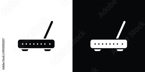 Black and white wireless router on split background router black and white internet network wifi