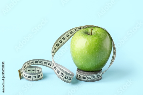 Green apple with white meas...