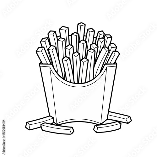 French fries isolated on a white background.