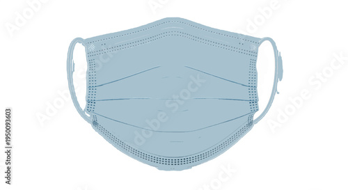 Artistic Handdrawn Isolated Medical Mask Protective Equipment For Health Safety