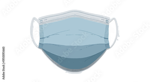Simple Illustration Medical Procedure Mask Safety Equipment on White Background