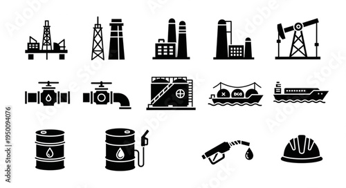 Oil and Gas Industry Icons - A Comprehensive Vector Set.