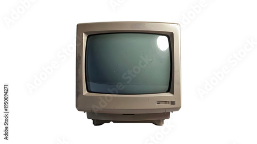 Vintage Computer Monitor A classic, old-fashioned computer monitor with a nostalgic aesthetic, showcasing a glimpse of computing history.