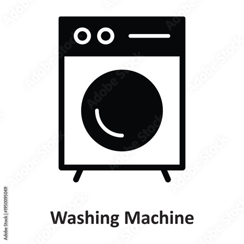 Washing Machine Vector icon which can easily modify or edit