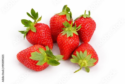 Tableau sur toile Fraises fraîches sur un fond blanc