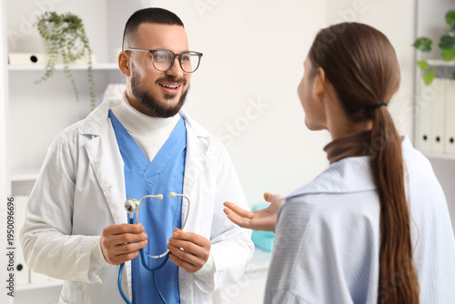 Male doctor with stethoscop...