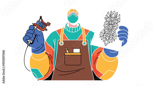 Tattoo Artist at Work: A skilled tattoo artist meticulously prepares for his next masterpiece, showcasing the tools of his craft.