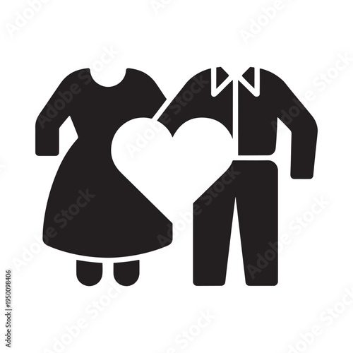 A minimalist black silhouette depicts a couple embracing forming a heart shape with their bodies high quality