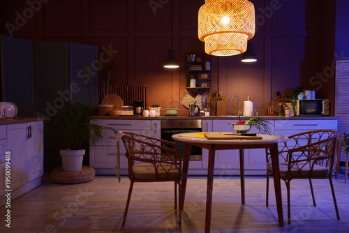 Interior of kitchen with co...