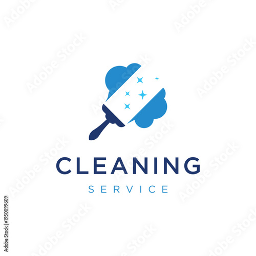 Abstract housing cleaning service logo template design.