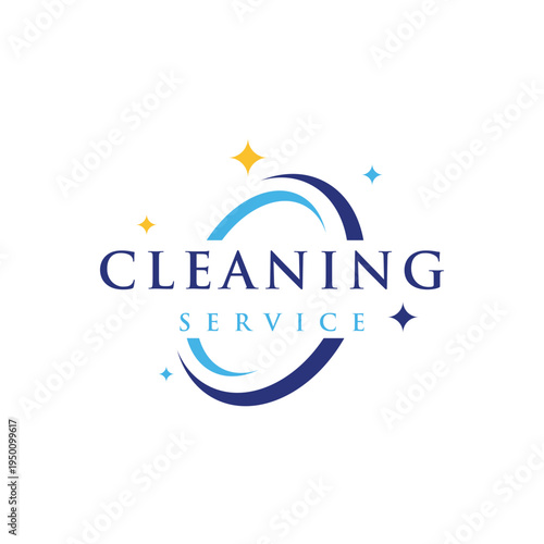 Abstract housing cleaning service logo template design.
