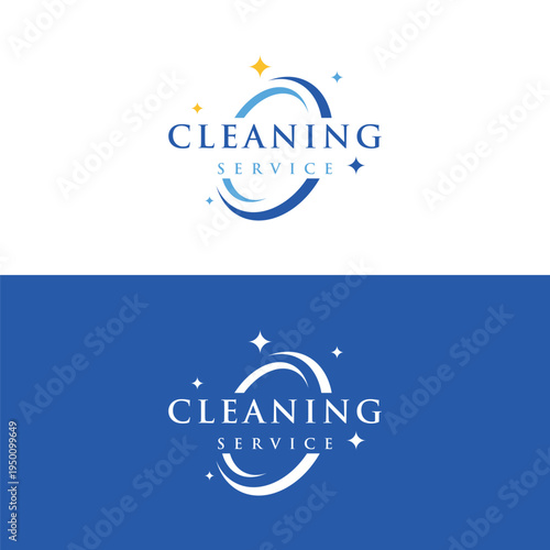 Abstract housing cleaning service logo template design.