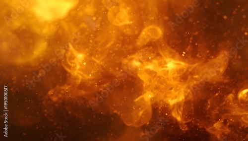 A vibrant and dramatic close-up of fiery flames with a warm orange glow