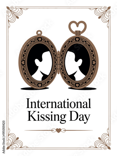 International Kissing Day Vintage Locket Design for Love and Cherished Memories