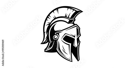Spartan helmet illustration ancient warrior headgear on white background