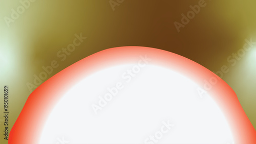 Vibrant orange and white abstract light form on gradient background