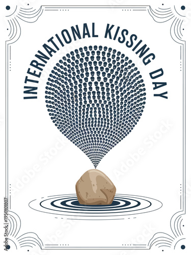 International Kissing Day Ripple Effect and Dot Design for Love and Connection