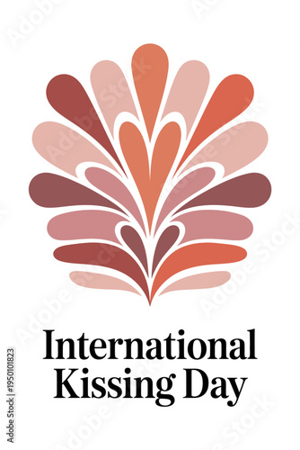 International Kissing Day with Heart Pattern for Love and Romance