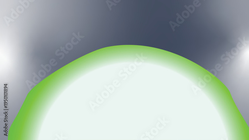 Glowing green oval shape with bright white center
