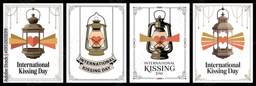 International Kissing Day Lantern Design with Hearts for Love and Guidance