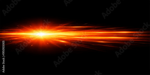 A vibrant digital illustration of a blazing sun explosion in space features a brilliant orange and red star emitting waves of intense heat and glowing energy against a deep black background