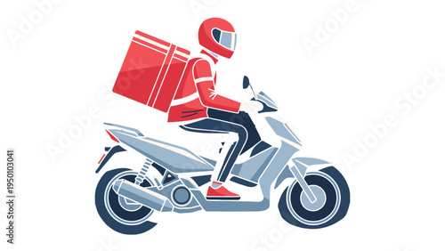 Swift Delivery Service: A dynamic illustration depicts a delivery rider swiftly navigating the city streets on a scooter, symbolizing speed and convenience.
