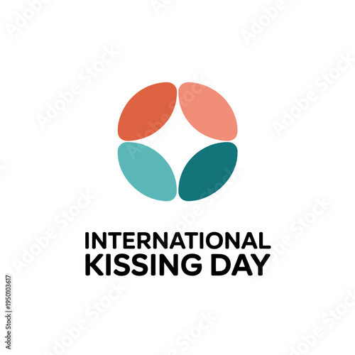International Kissing Day Abstract Petal Design for Connection, Love, and Unity