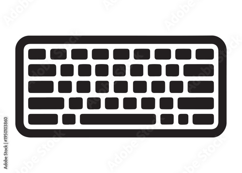 computer keyboard logo silhouette vector, typing keyboard logo silhouette vector illustration, typing device silhouette logo, typing tool logo silhouette design on white background