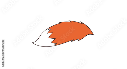 Stylized fox tail illustration on white background vector design