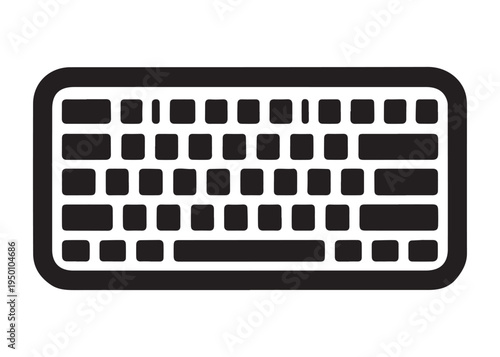 computer keyboard logo silhouette vector, typing keyboard logo silhouette vector illustration, typing device silhouette logo, typing tool logo silhouette design on white background