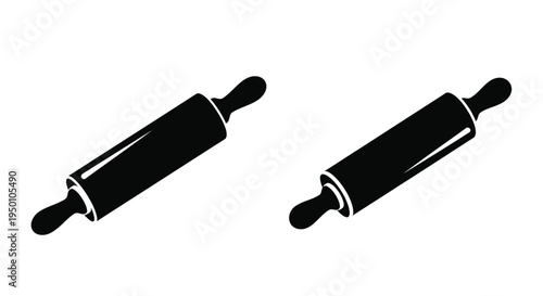 Two black rolling pins are displayed in a simple graphic illustration