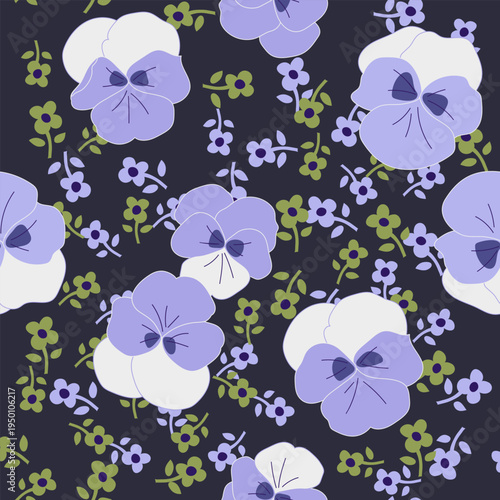vector floral illustration as a repeating pattern for use on fabrics, wallpapers or packaging. 